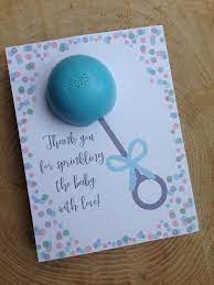 Rattle Baby Shower Baby Sprinkle Eos Lip Balm Party Favor Thank You For Sprinkling The Baby With Love Gift Purple Blue Pink Polka Dot Baby Shower Party Favors Boy Lip Balm Party