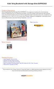 Kidkraft farmhouse table and chair set. Kids Sling Bookshelf With Storage Bins Espresso