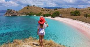 Wisatawan Dan Pantai Pink Lombok Timur Ntb Pulau Lombok Pantai Danau