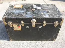 Also makes a handsome bench, this beauty is built of solid wood with large medallion designs and stands on. Large Antique Black Travel Steamer Trunk Coffee Table For Sale In Chicago Illinois Classified Americanlisted Com