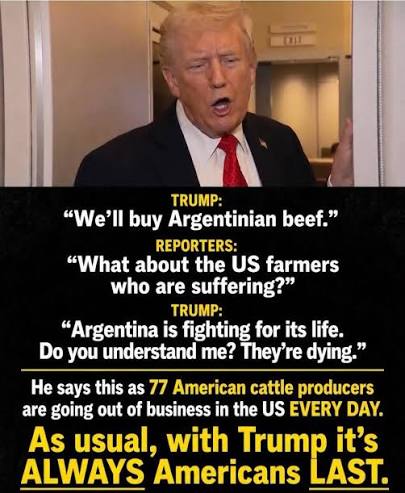 What does Trump say to US farmers hurt by Argentina trade deal?
