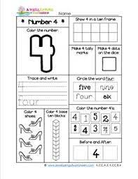 15 fun and engaging math activities for kindergarten. Number Worksheets For Kindergarten Number 4 Worksheet