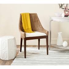 Safavieh Franco Brown Sloping Cotton Chair Sea4000a The Home Depot Living Room Chairs Dining Chairs Wood Dining Chairs