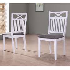 Gray, wood/upholstered chairs/solid wood in gray/white wayfair $ 969.99 Melbourne Island Pair Of White Dining Chairs With Grey Fabric Seat Pad Furniture123