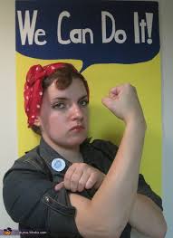 I'm excited for today's post because it's about halloween! Rosie The Riveter Poster Costume Diy Instructions