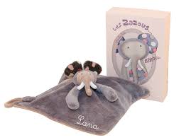 Doudou Elephant Les Zazous Brode Au Prenom Doudou Elephant Prenom Bebe