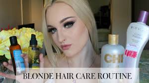 Biosilk Color Therapy Cool Blonde Shampoo Reviews Blonde Hair Care Routine Products And Tips Youtube