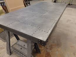 184 Aged Patchwork Zinc Table Top With Aged Rivet Detail Metal Furniture Design Zinc Table Zinc Table Top