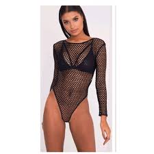 Women S Bodysuits Black Fishnet Bodysuit Style20s Uk
