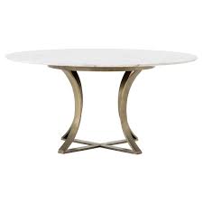 Marble dining tables for sale uk. Gage White Marble Antique Brass Leg Round Dining Table 60 Zin Home