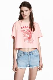 Kisa Tisort Acik Pembe Balik Kadin H M Tr Ust Gobegi Acik Kiyafetler Moda Stilleri