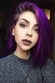 46 Purple Hair Styles That Will Make You Believe In Magic Short Purple Hair Purple Hair Hair Color Purple