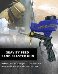 Le lematec portable sand blaster gun kit, multipurpose sandblasting tool complete with connector, extra steel tip and media mesh filter. Lematec New Sandblaster Gun With Two Feed Method Siphon And Gravity Sandblasting Gun Taiwantrade Com