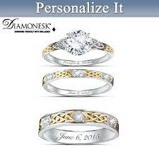 Irish Trinity Knot Custom His Hers Diamonesk Wedding Rings Wedding Ring Necklaces Celtic Wedding Rings Personalized Wedding Rings