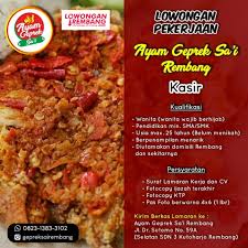 We did not find results for: Lowongan Kerja Kasir Ayam Geprek Sa I Rembang Lowongan Rembang