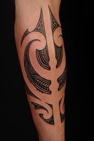 An amazing abstract calf tattoo design to show your love for rock and roll. Calf Tattoos