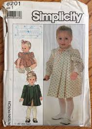 Vintage 1980s Toddler Size 1 Dress And Unlined Coat Lillian August Collection Simplicity 8201 S Toddler Dress Childrens Clothing Boutique Toddler Girl Dresses