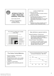 Introduction To Family Medicinemedical Presentation With Images Medical Family Medicine Health Care