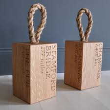 personalised oak doorstop hardtofind door stop door stops new home gifts