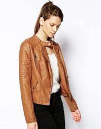 90 Oasis Sophie Faux Leather Biker Jacket Tan Womens Fashion Jackets Fashion Leather Jacket Women Brown