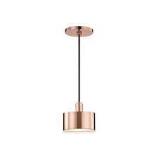 Glossy copper hanging light tarbes. Copper Pendant Lights Lighting The Home Depot