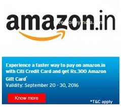 We all know that amazon is a big you need to purchase a gift card from retailers first and redeem it into your amazon account. Citibank Credit Cards Amazon Rs 300 Amazon Gift Card On Purchase Of Rs 1000 Rs 1000 Savemoneyindia