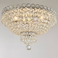 Most crystal flush mount chandelier are made out of hard stone, such as granite, and are often sandblasted and finished. Lighting Ceiling Fans The Lighting Store Francisca 4 Light Chrome Finish Flush Mount Crystal Chandelier Lighting Accessories
