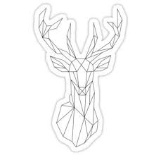 Aesthetic Black And White Geometric Animal Drawings Geometric Deer Sticker By Smalltownnc Pop Stickers Black And White Stickers Geometric Deer