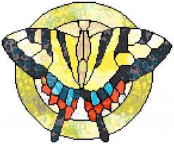 Discover more kits by riolis at lovecrafts. Tiger Swallowtail Butterfly In Stained Glass Cross Stitch Pattern Chart Graph