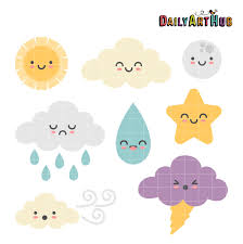 Cute Weather Clip Art Set Daily Art Hub Free Clip Art Everyday Clip Art Art Set Free Clip Art