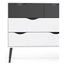 Hawker 9 drawer dresser mercer41 finish: Tvilum Diana Modern Wood 8 Drawer Double Dresser In White And Black Matte 7545549gm