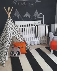 Modern Black White Woodland Themed Nursery Baby Room Themes Baby Boy Rooms Woodland Nursery Theme