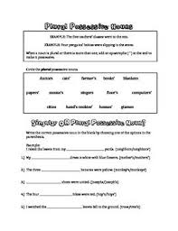 Plural Possessive Noun Worksheet Possessive Nouns Worksheets Possessive Nouns Nouns Worksheet