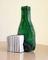 Kleine Vase Aus Zwei Piccoloflaschen Glass Glassbottleart Upcyclingart Upcyclingideas Upcycling Glasfusing Greenbottle Gre Champagne Bottle Vase Bottle