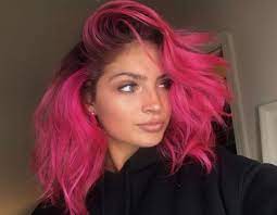 Brown To Hot Pink Hair Color Pink Aesthetic Hair Bright Pink Hair