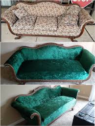 How much does it cost to recover a couch. Found This Old Victorian Looking Couch For 60 Cleaned Sanded Fixed Bottom Burlap And Springs Reupholstered And Replaced Cushion Painted Retrimmed And Tacked First Time Ever Doing A Sofa What Do You Guys Think
