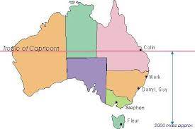 It is thus the southernmost latitude where the sun can be seen directly overhead. Map Of Australia Tropic Of Capricorn Australia Moment