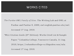 Purdue owl mla citation article annotated bibliography. Mla 8 Th Edition Formatting And Style Guide
