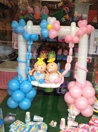 We got a call from a friend in a panic because she forgot to. Twin Boy And Girl Baby Shower Baby Shower Decorations Baby Shower Balloons Baby Shower