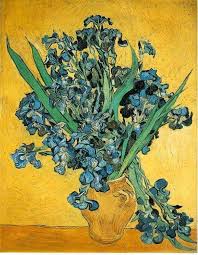 Coleus plant in a flower pot. Description Of The Painting By Vincent Van Gogh Still Life Of A Vase With Irises On A Yellow Background Van Gogh Vincent