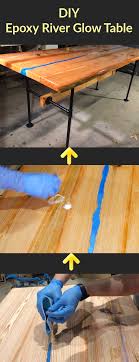 Reclaimed Epoxy River Glow Table Epoxy Resin Table Epoxy Wood Table Resin Table