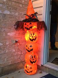 Dollar Store Jack O Lanterns Hat From Walmart And Lights From Last Year Halloween Camping Decorations Homemade Halloween Decorations Diy Halloween Decorations