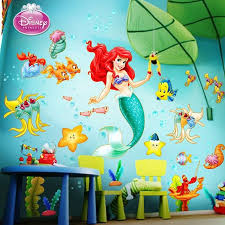 Disney The Little Mermaid Wall Decal Mermaid Wall Decals Mermaid Bathroom Decor Little Mermaid Nursery