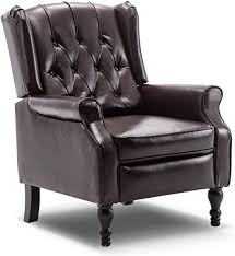 amazon com bonzy home wingback recliner chair air leather recliner classical push back accent chair recliner fa leather bedroom sofa home leather recliner