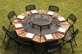 Fire pit grill table combo. Octagonal Grill Tables The Jag Eight By Jag Grills Is The Ultimate Bbq Experience Trendhun Bbq Table Fire Pit Grill Fire Pit Table