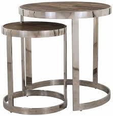 One storage drawer and a single door keep your belongings out of sight but easily accessible. Maddox Elm Wood And Stainless Steel Round Side Table Set Of 2 Cfs Furniture Uk