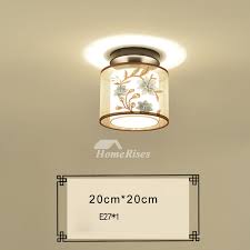 Small Ceiling Lights Square Round Fabric Asian Wrought Iron Bathroom