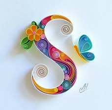 Letter S Quilling Wall Paper Art Custom Framed Monogram Personalized Quilling Wall Art Gift Quilling Art Home Decor Birthday Gift Paper Quilling Designs Quilling Designs Quilling Letters