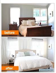 Natural light is important in any room, and usually the more windows, the better. Before After Disguising Offset Windows Behind A Bed Home Bedroom Master Bedroom Makeover Bedroom Makeover