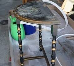 This page includes diy recipe, how to get log round table, required materials! Half Moon Table Recreated Hometalk